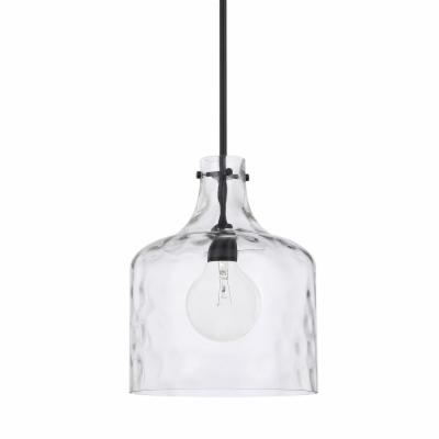 HomePlace by Capital Lighting 325717MB Elijah 1 Light 12 Inch Matte Black Pendant Ceiling Light