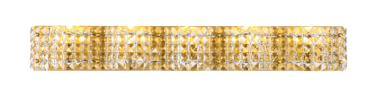 Elegant Lighting Ollie 5 Light Brass and Clear Crystals Wall Sconce