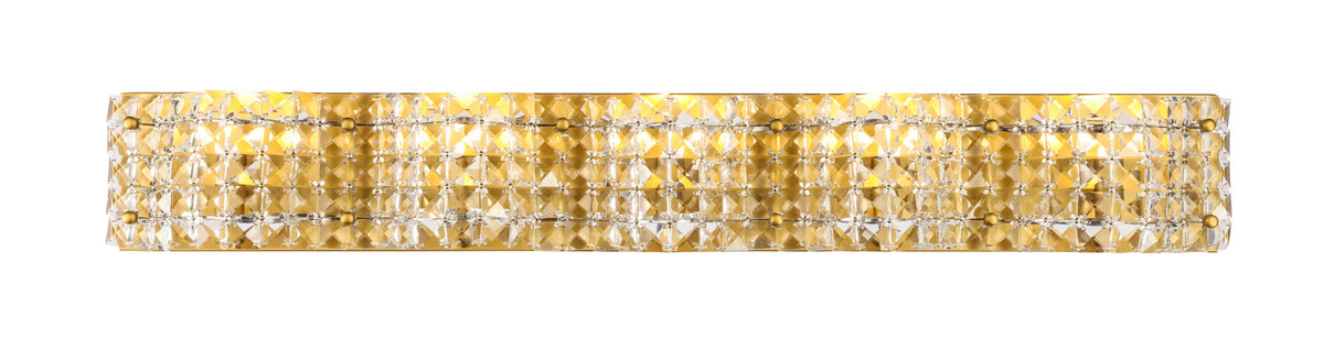 Elegant Lighting Ollie 5 Light Brass and Clear Crystals Wall Sconce - *Lighting & Electrical