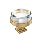 Glacio 1-1/2 in. (38mm) Diameter Clear/Champagne Bronze Round Cabinet Knob - *Tools Hardware & Misc