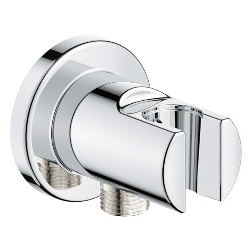Grohe 28 629 1 Tempesta Wall Supply Elbow with Hand Shower Holder Starlight Chrome