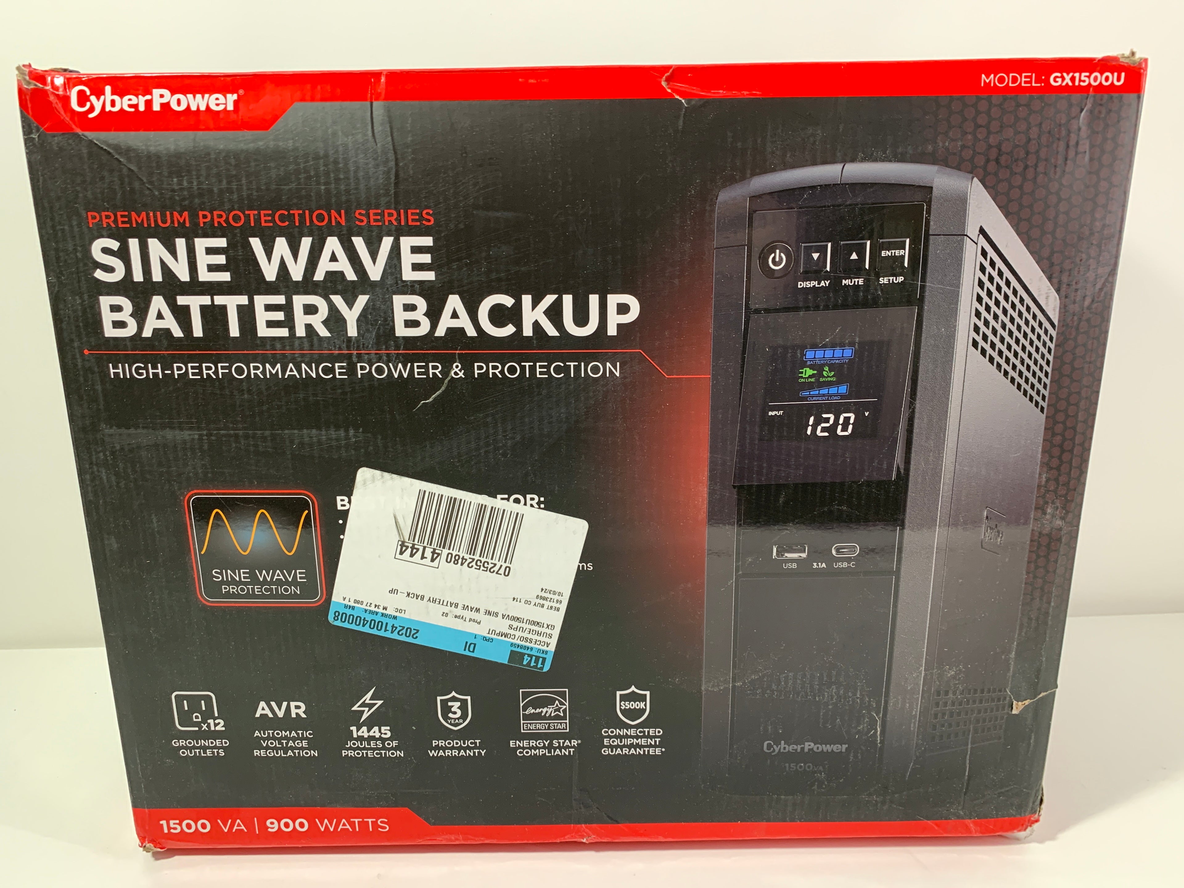 CyberPower - 1500VA Sine Wave Battery Back-Up System - Black - *Computers & Office