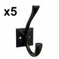 5 x Franklin Brass B48022K-C Ruavista 1-7/8 Inch Wide Coat and Hat Hook  Matte Black