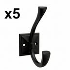 5 x Franklin Brass B48022K-C Ruavista 1-7/8 Inch Wide Coat and Hat Hook  Matte Black