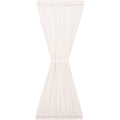 VHC Brands Simple Life Flax Antique White Farmhouse Door Panel Rod Pocket Cotton Linen Blend Solid Color Tie Back(s) Window Curtains