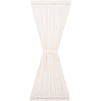 VHC Brands Simple Life Flax Antique White Farmhouse Door Panel Rod Pocket Cotton Linen Blend Solid Color Tie Back(s) Window Curtains