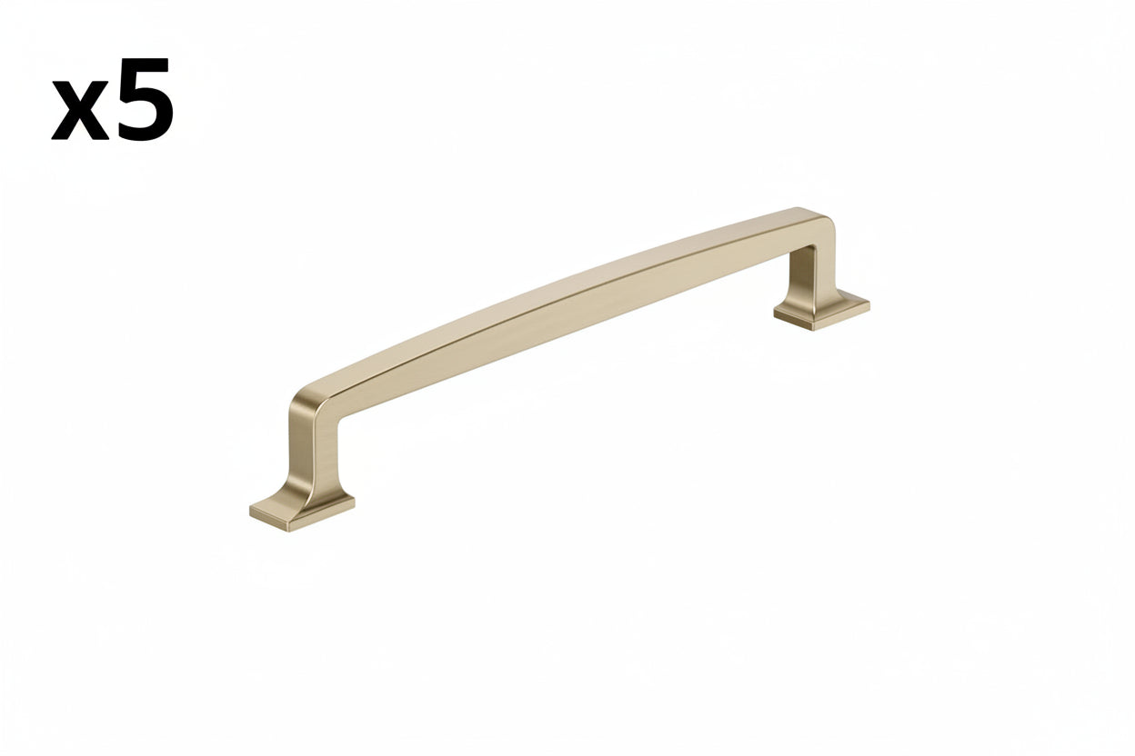 5 x Westerly 7-9/16 in. (192mm) Center-to-Center Golden Champagne Arch Cabinet Pull
