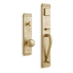 Signature Hardware 946279-KE-234 Griggs Solid Brass Full Plate Keyed Entry Single Cylinder Door Handleset with Interior Knob and 2-3/4" Backset - Satin Brass