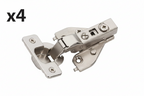 8 x Nickel 1/2 in. 13mm Overlay Face Frame Soft Close Euro Concealed Cabinet Hinges