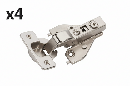 8 x Nickel 1/2 in. 13mm Overlay Face Frame Soft Close Euro Concealed Cabinet Hinges