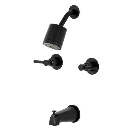 Kingston Brass KBX8140DL Concord Two-Handle Tub and Shower Faucet Matte Black