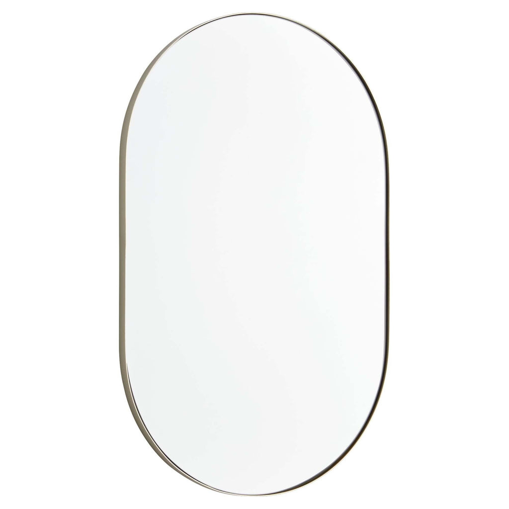Quorum International 15-2032 Capsule 20" W X 32" H Modern Oval Metal Framed Bathroom Wall Mirror Silver