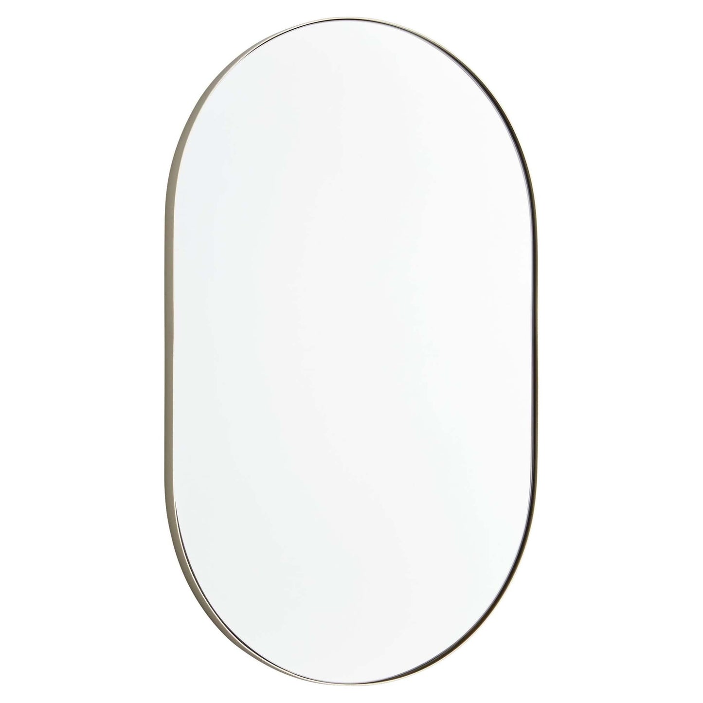 Quorum International 15-2032 Capsule 20" W X 32" H Modern Oval Metal Framed Bathroom Wall Mirror Silver