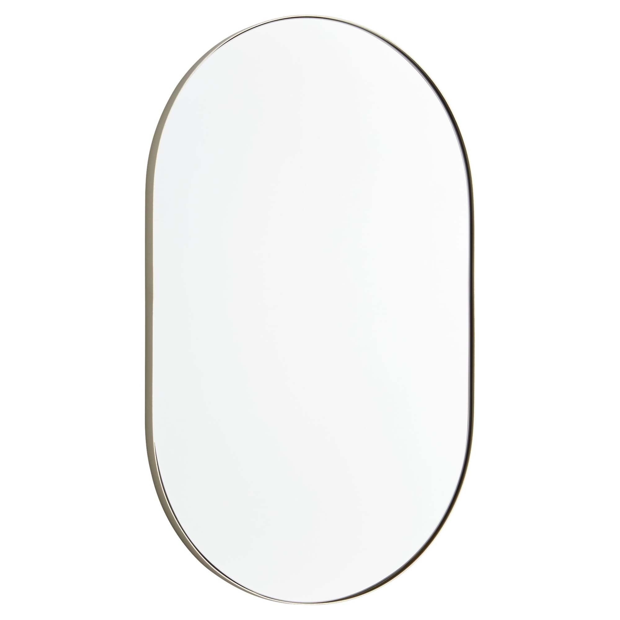 Quorum International 15-2032 Capsule 20" W X 32" H Modern Oval Metal Framed Bathroom Wall Mirror Silver