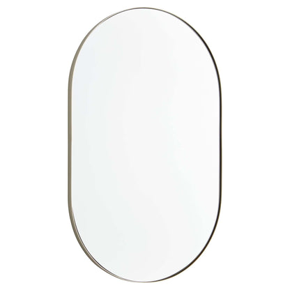 Quorum International 15-2032 Capsule 20" W X 32" H Modern Oval Metal Framed Bathroom Wall Mirror Silver