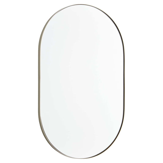 Quorum International 15-2032 Capsule 20" W X 32" H Modern Oval Metal Framed Bathroom Wall Mirror Silver