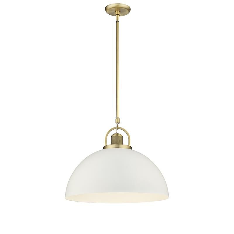 Millennium Lighting 20991 Artistan 18’’ Wide Pendant Vintage Brass / Matte White Indoor Lighting Pendants - *Lighting &