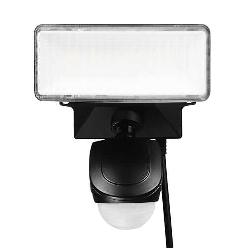 Globe Security Light,LED Lamp,Daylight,1200 Lumens,4000 K Color Temp,Plastic Fixture,Black Fixture