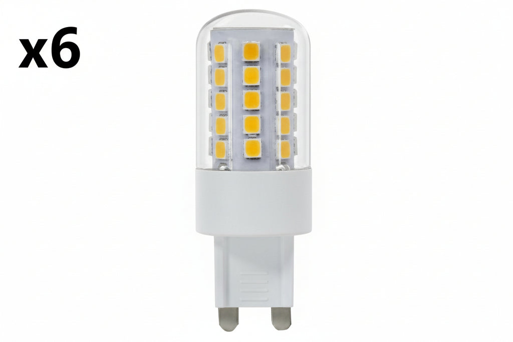 6 x 40-Watt Equivalent T4 Dimmable G9 Bi-Pin LED Light Bulb, Warm White 3000K