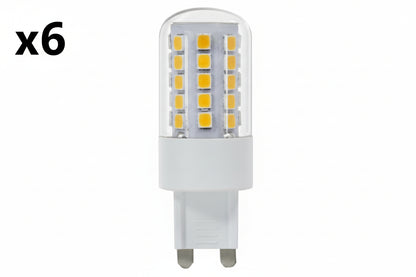 6 x 40-Watt Equivalent T4 Dimmable G9 Bi-Pin LED Light Bulb, Warm White 3000K