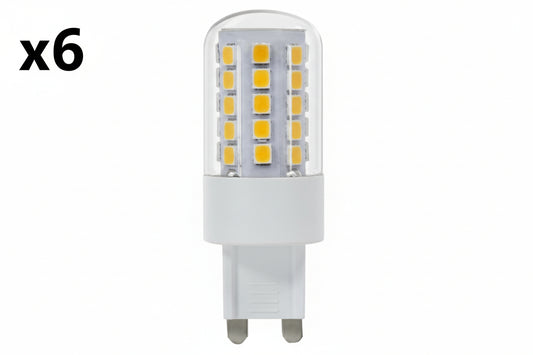 6 x 40-Watt Equivalent T4 Dimmable G9 Bi-Pin LED Light Bulb, Warm White 3000K
