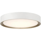 Access Lighting Malaga 23.75 in. 40-Watt Matte White Integrated LED Flush Mount with White Acrylic Shade