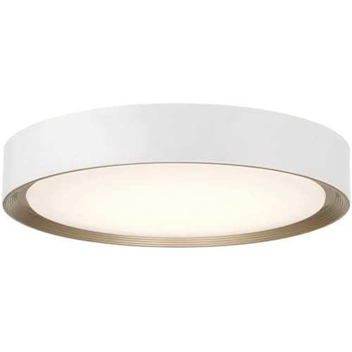 Access Lighting Malaga 23.75 in. 40-Watt Matte White Integrated LED Flush Mount with White Acrylic Shade