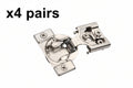 4 Pairs Amerock 1/2" (13mm) Overlay Face Frame Self-Close Concealed Cabinet Hinge