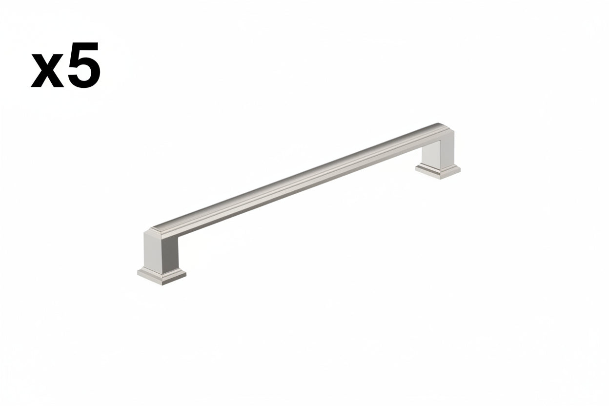 5 x Appoint 8-13/16 in. (224mm) Center-to-Center Polished Nickel Bar Cabinet Pull