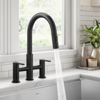 Kraus Ksf-3122 Oletto Touchless 1.8 GPM Bridge Pull Down Kitchen Faucet - Black