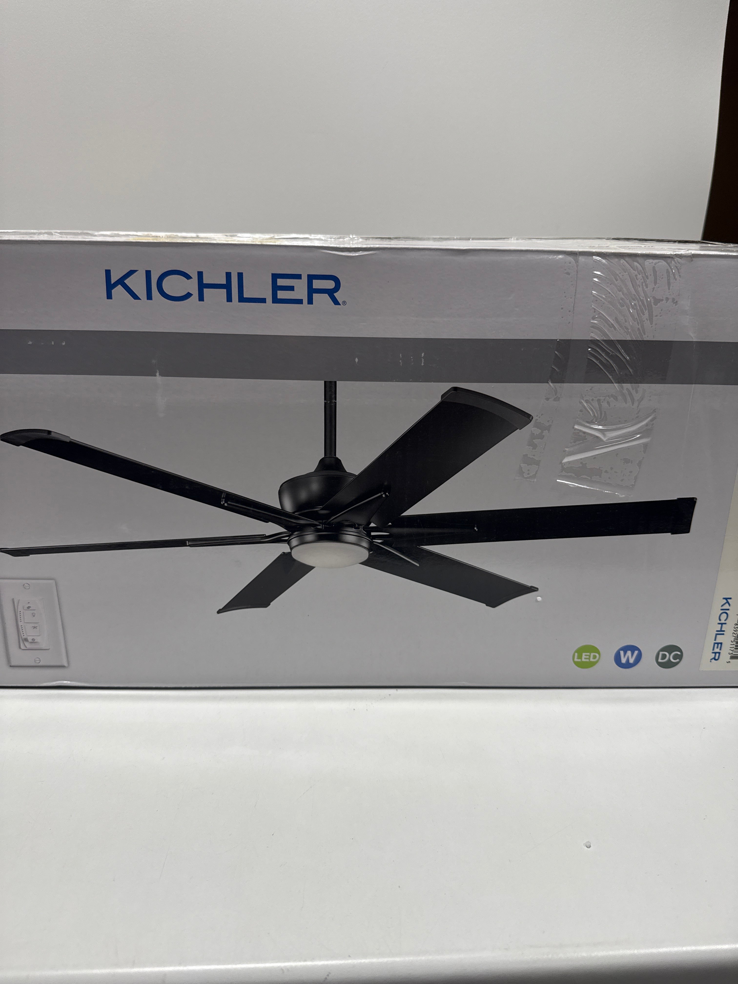 Used Kichler 60 Kichler Szeplo II Bronze Wet LED Ceiling Fan with Wall Control