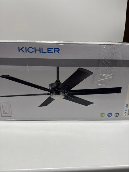 Used Kichler 60 Kichler Szeplo II Bronze Wet LED Ceiling Fan with Wall Control