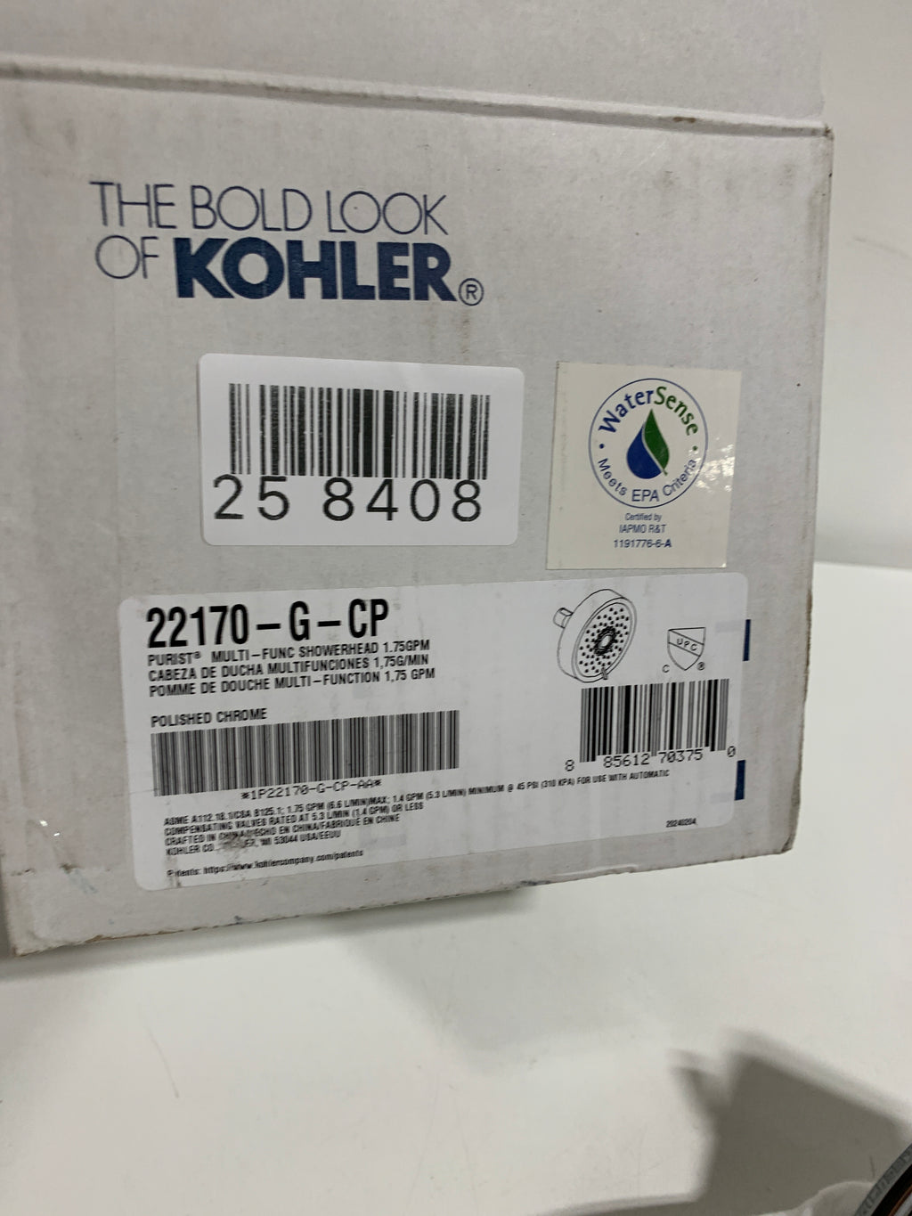 Kohler 22170-G-CP Purist® Three-function showerhead, 1.75 gpm, Polished Chrome