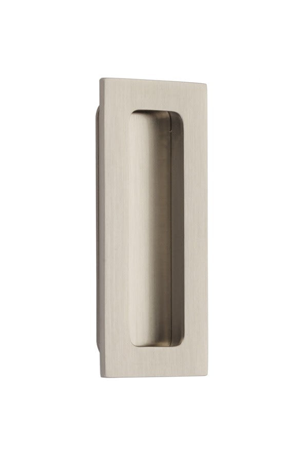 Emtek 220304 Modern Rectangular 4 Inch Tall Rectangular Flush Door Pull Satin Nickel
