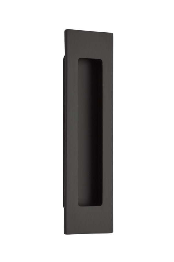 Emtek 220306 Modern Rectangular 6 Inch Tall Rectangular Flush Door Pull Flat Black Hardware Accessories and Parts Pocket Door Hardware Components