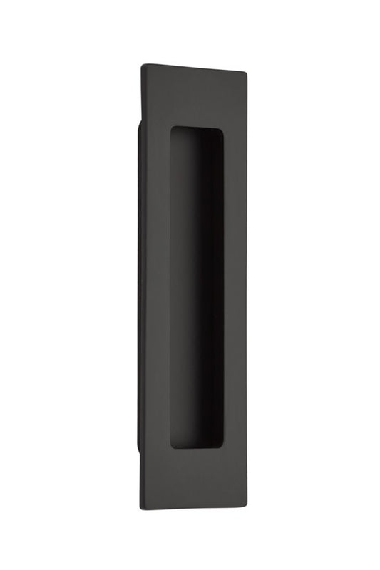Emtek 220306 Modern Rectangular 6 Inch Tall Rectangular Flush Door Pull Flat Black Hardware Accessories and Parts Pocket Door Hardware Components