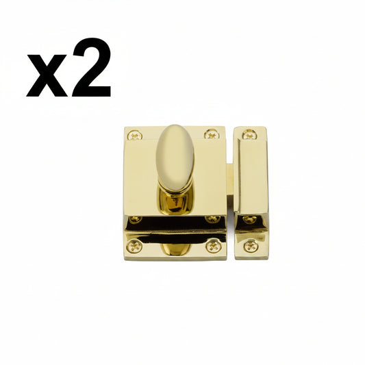 2 x Emtek 2270 Traditional 2-15/16 Inch Long Cabinet Latch Unlacquered Brass