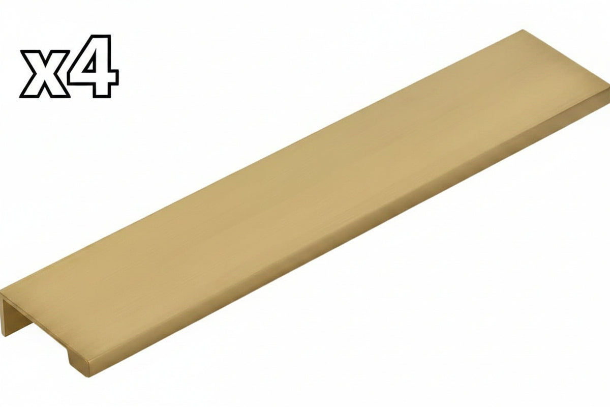4 x Emtek 87130 Modern Edge 8 Inch Center to Center Finger Cabinet Pull