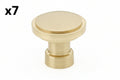 7 x Emtek 86697 Haydon 1-1/4 Inch Mushroom Cabinet Knob from the Industrial Modern Collection Satin Brass