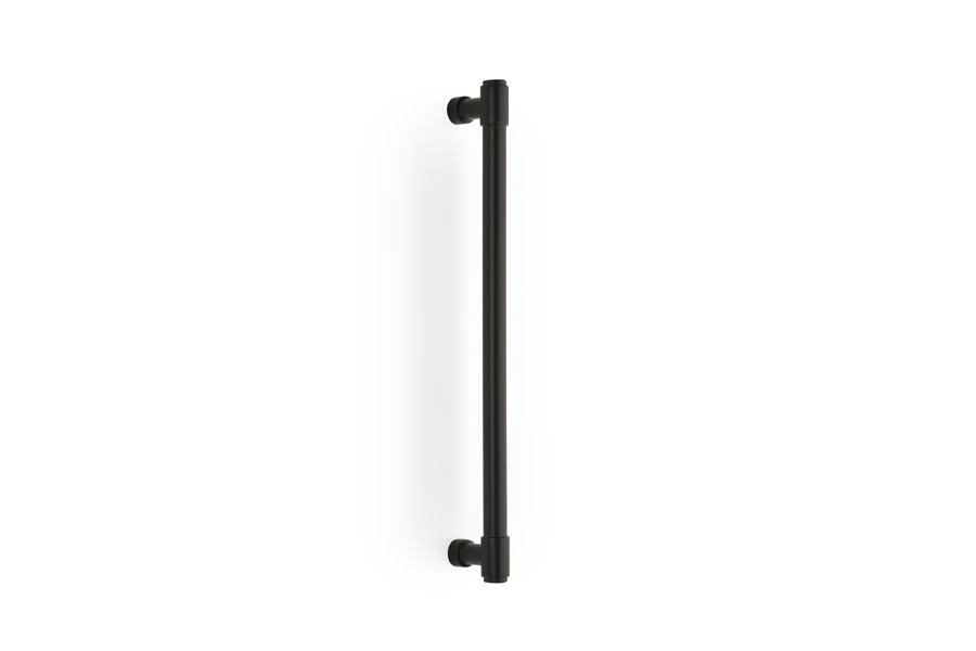 Emtek 86694 Jasper 18 Inch Center to Center Bar Appliance Pull from the Industrial Modern Collection Flat Black Cabinet Hardware Pulls Appliance