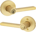 Kwikset 740Hflrdt-S Halifax Single Cylinder Keyed Entry Door Lever Set - Brass