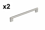2 x Versa 10-1/16 Inch 256mm Center-to-Center Satin Nickel Cabinet Pull