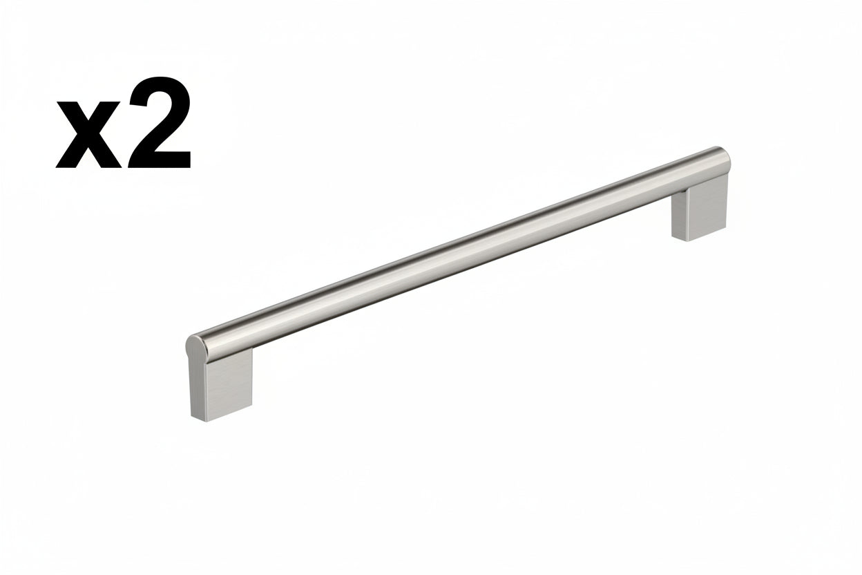 2 x Versa 10-1/16 Inch 256mm Center-to-Center Satin Nickel Cabinet Pull