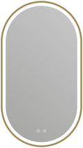 ICO Bath IK1120 Kiara 20" W X 36" H Modern Oval Aluminum Framed Bathroom Wall Mirror with LED Lighting