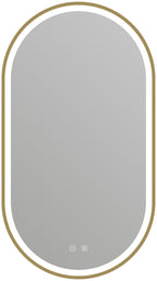 ICO Bath IK1120 Kiara 20" W X 36" H Modern Oval Aluminum Framed Bathroom Wall Mirror with LED Lighting