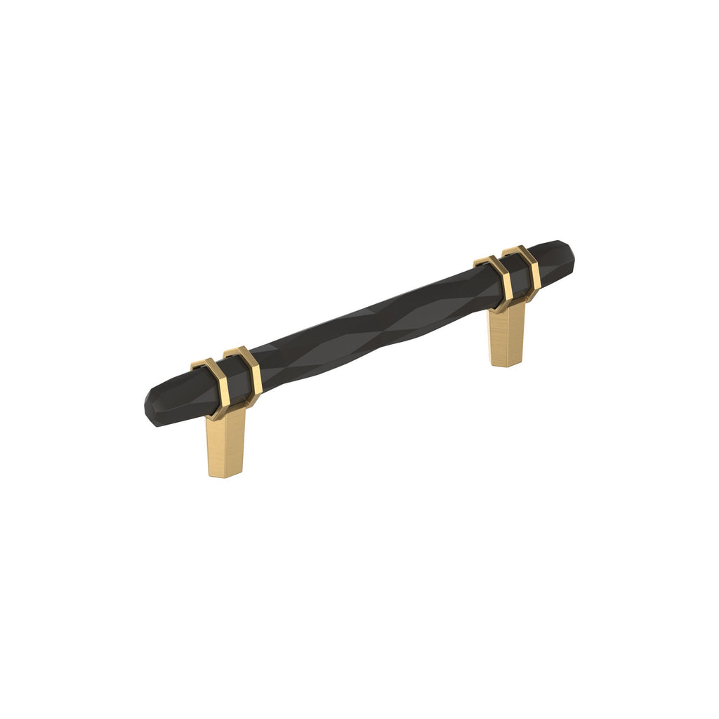 London 5-1/16 in. (128mm) Center-to-Center Modern Black Bronze/Champagne Bronze Bar Cabinet Pull