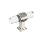 Glacio 2-1/8 in. (54mm) Length Clear/Satin Nickel Bar Cabinet Knob - *Tools Hardware & Misc