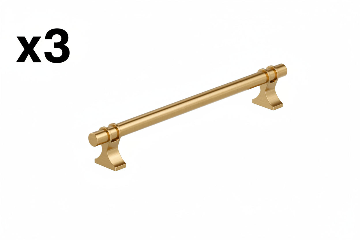 3 x Davenport 7-9/16 in. (192mm) Center-to-Center Champagne Bronze Bar Cabinet Pull - *Tools Hardware & Misc