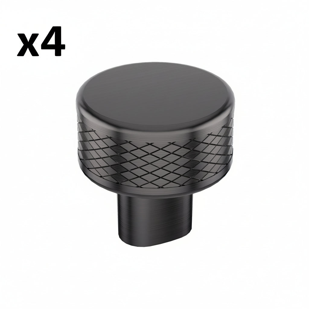 4 x Bronx 1-1/4 in. (32 Mm) Diameter Gunmetal Round Cabinet Knob