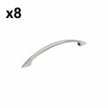 8 x Amerock BP69158 Arc 6-5/16 Inch Center to Center Arch Cabinet Pull Satin Nickel Cabinet Hardware Pulls Arch